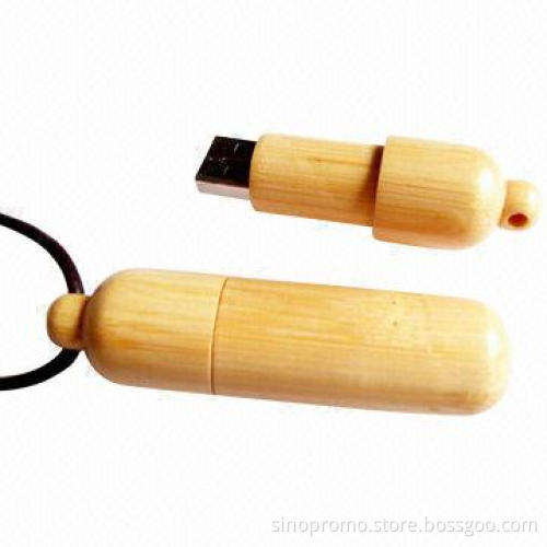 Bamboo Bullet-shaped USB3.0 Flash Drive, customized colors welcomed
